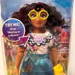 Disney Singing Doll with Blue Skirt and Yellow Glasses